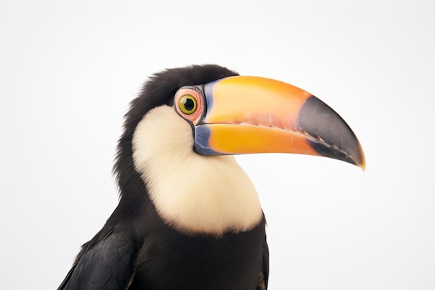 Un primo piano del becco di un tucano