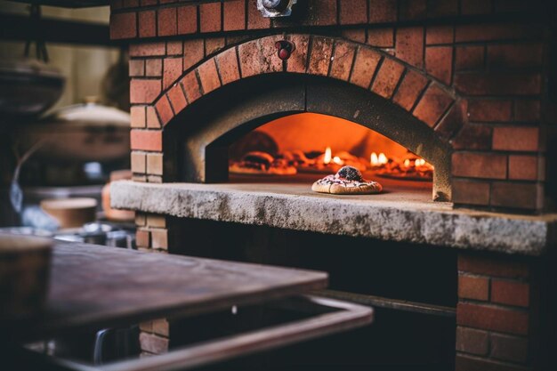 Un primo piano dell'intricato lavoro di piastrelle su un forno da pizza