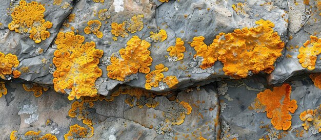 Un primo piano dettagliato della roccia con il livido giallo vibrante