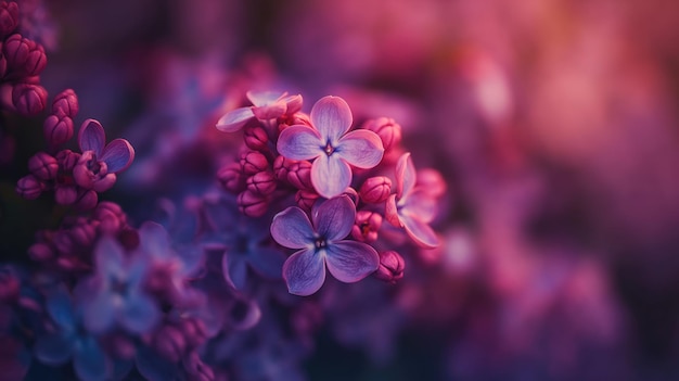 Un primo piano di fiori di lilac luminosi