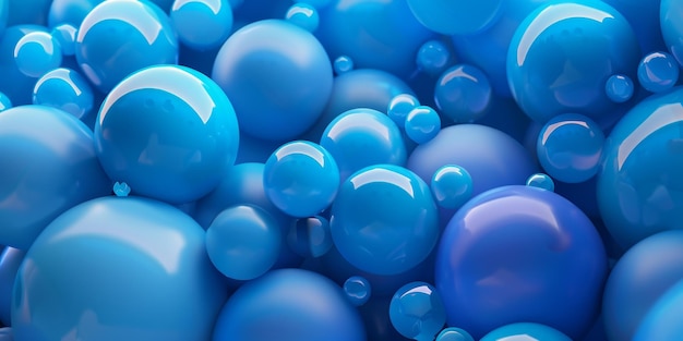 Un primo piano di molte sfere blu