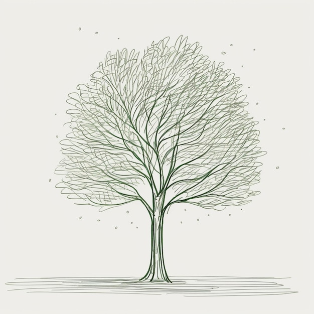 un primo piano di un albero senza foglie ai generativa
