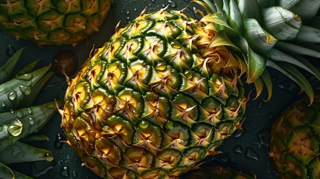 Un primo piano di un ananas su un piatto