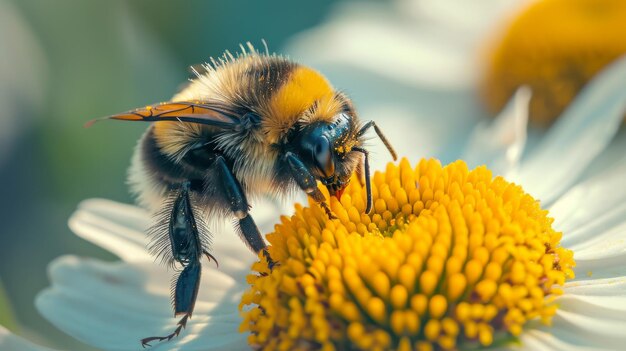 Un primo piano di un'ape su un fiore