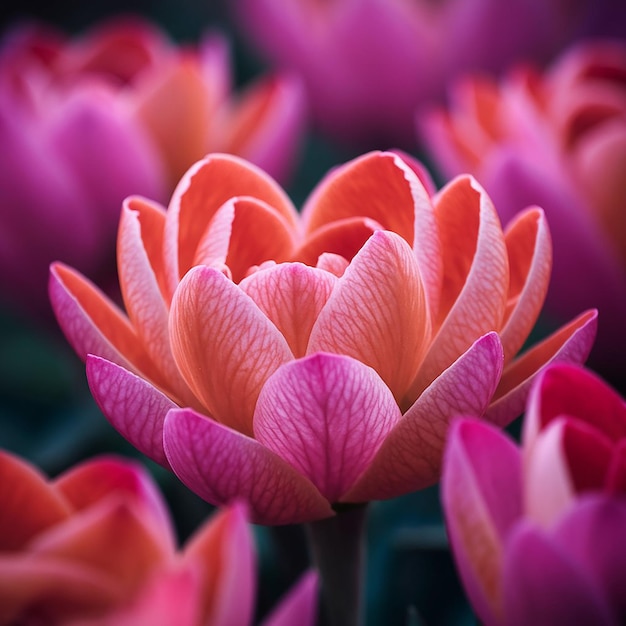 un primo piano di un bouquet di fiori con la parola tulipani in fondo