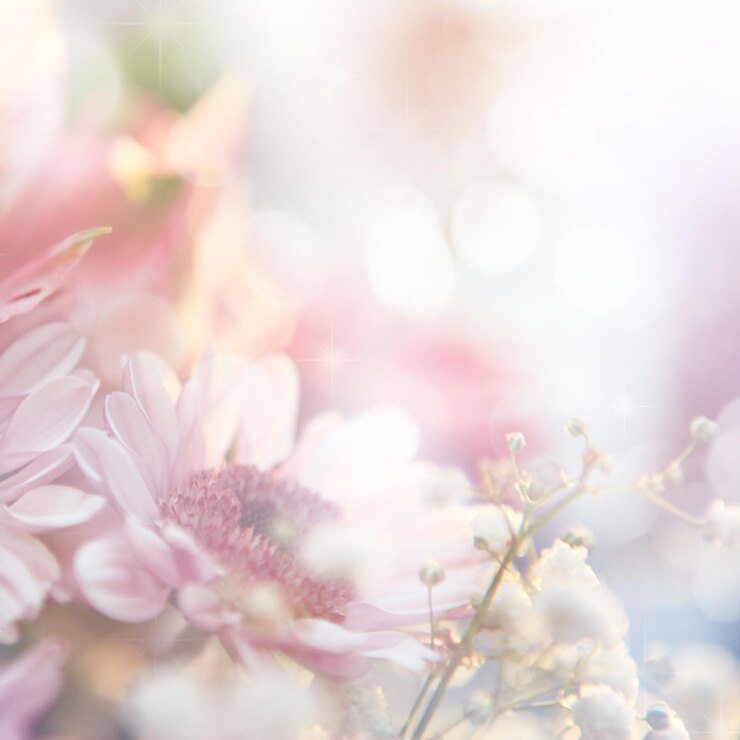 un primo piano di un bouquet di fiori con lo sfondo sfocato