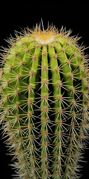 un primo piano di un cactus con molti picchi su di esso