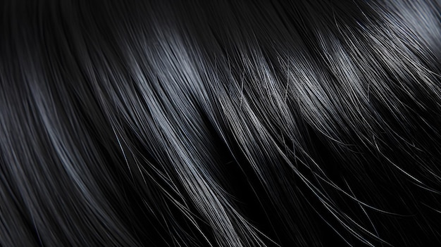 un primo piano di un capello nero con molti capelli IA generativa