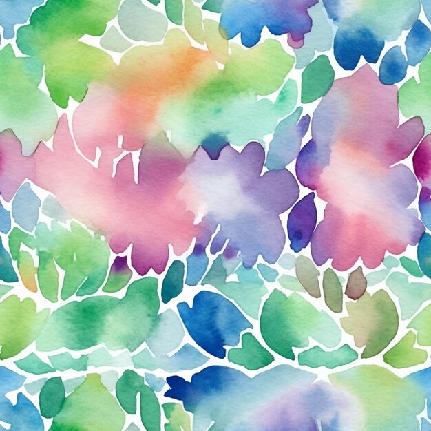 un primo piano di un colorato dipinto ad acquerello di foglie generative ai