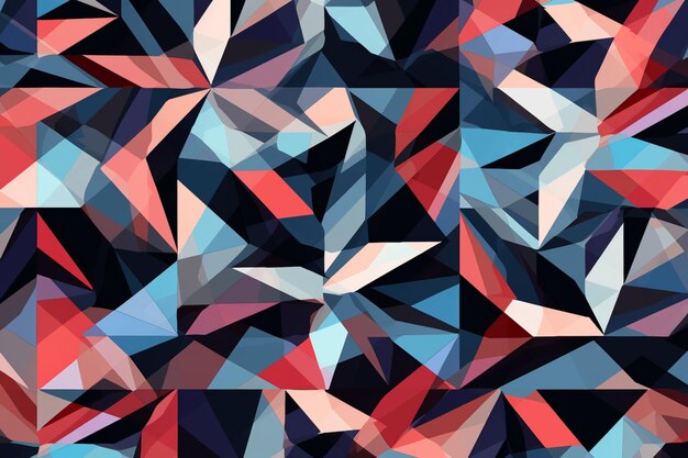 un primo piano di un colorato modello astratto di triangoli generativi ai
