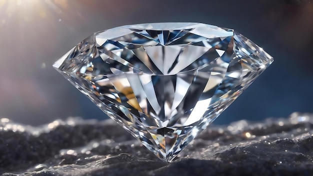 Un primo piano di un diamante bianco scintillante