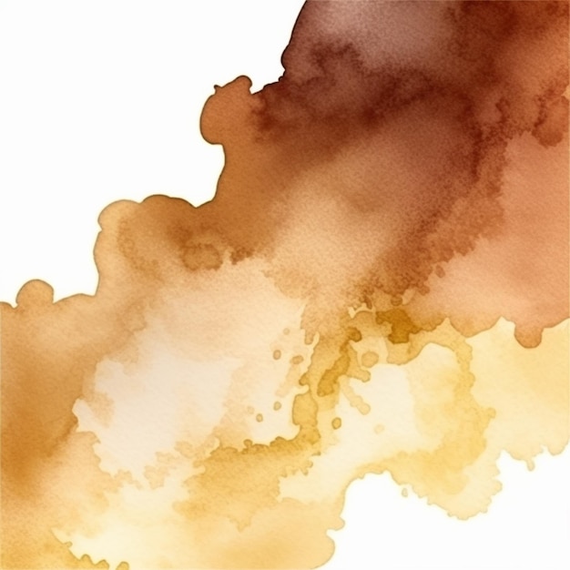 Un primo piano di un dipinto ad acquerello di una nuvola generativa ai marrone e gialla