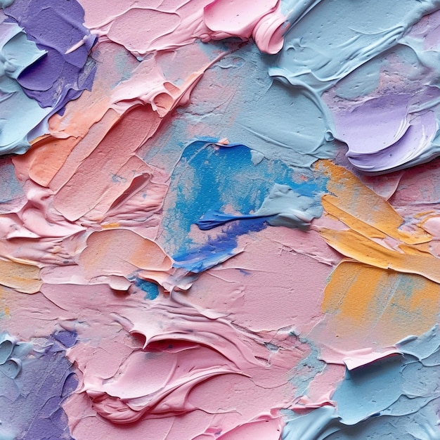 un primo piano di un dipinto con diversi colori di vernice ai generativa