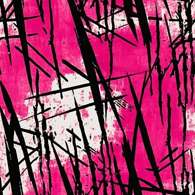 un primo piano di un dipinto con uno sfondo rosa e nero ai generativa