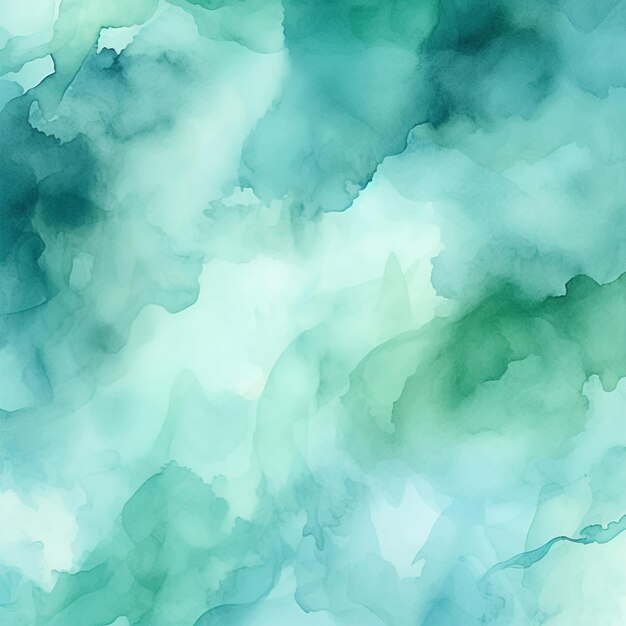 un primo piano di un dipinto di una nuvola blu e verde generativa ai