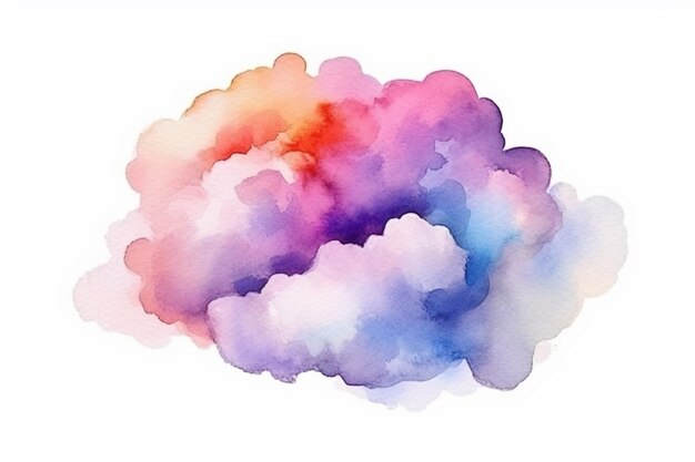 un primo piano di un dipinto di una nuvola con uno sfondo celeste generativo ai