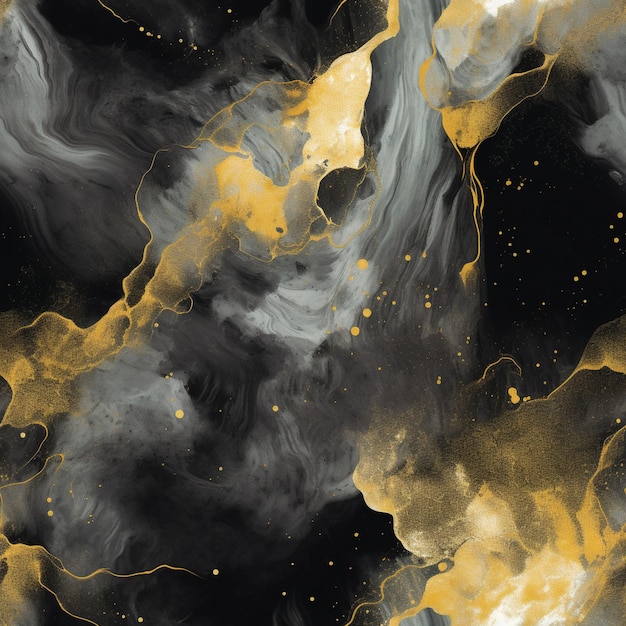 un primo piano di un dipinto di una nuvola nera e dorata che genera intelligenza artificiale