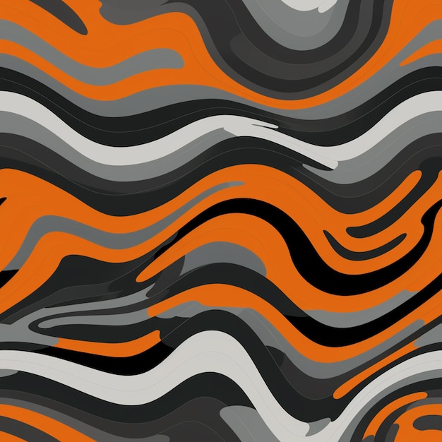 un primo piano di un disegno di linee ondulate su uno sfondo arancione generativo ai