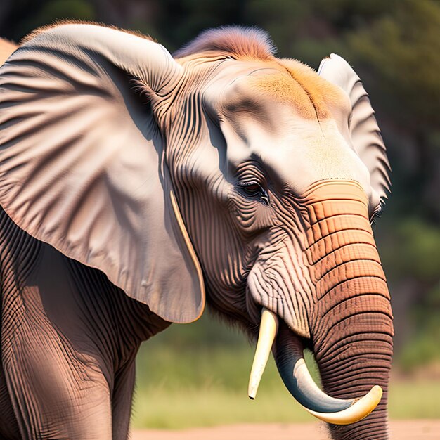 Un primo piano di un elefante