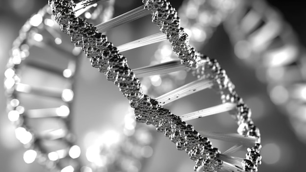 Un primo piano di un filamento di DNA