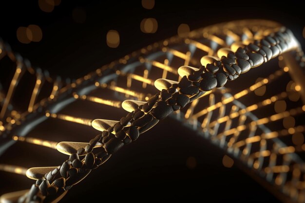 Un primo piano di un filamento di DNA