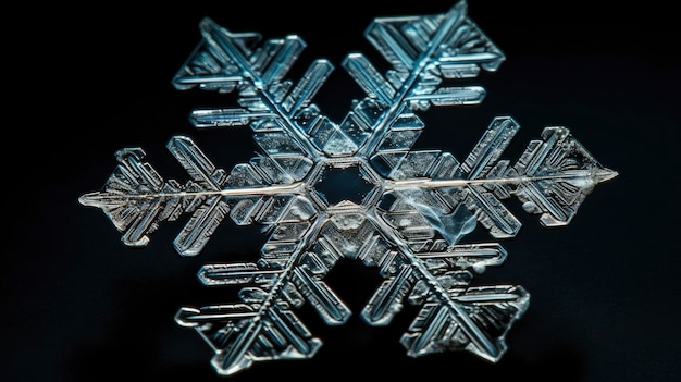 Un primo piano di un fiocco di neve con la parola neve su di esso