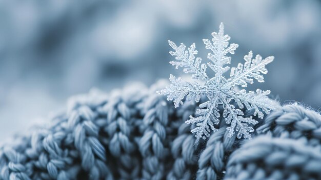 un primo piano di un fiocco di neve su un albero