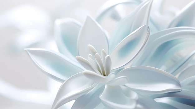 Un primo piano di un fiore bianco con petali ai