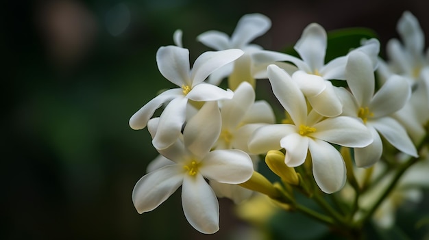 Un primo piano di un fiore bianco con uno stame giallo