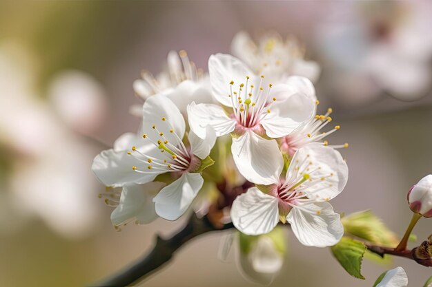 Un primo piano di un fiore con fiori bianchi