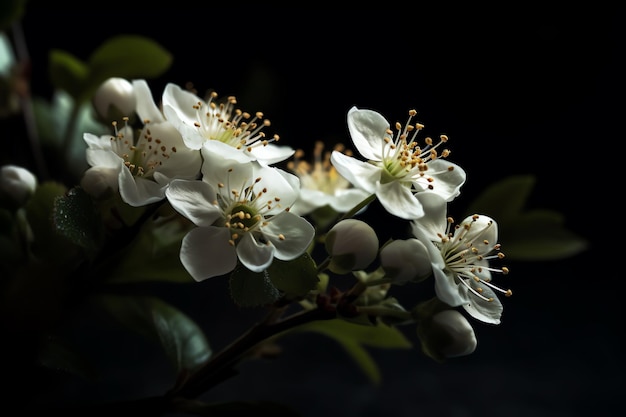 Un primo piano di un fiore con fiori bianchi