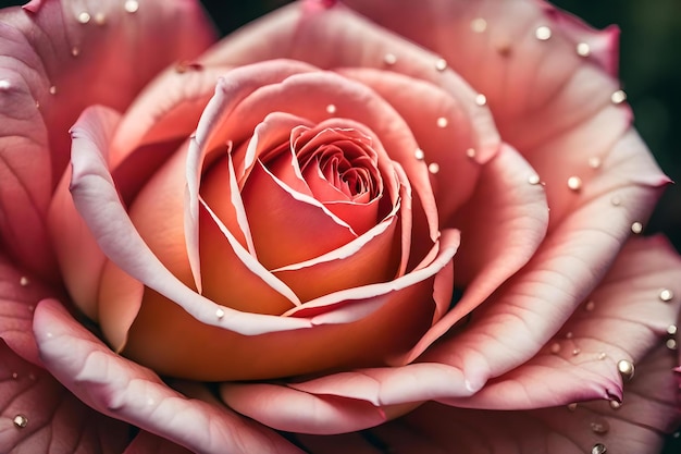 Un primo piano di un fiore con gocce d'acqua su di esso