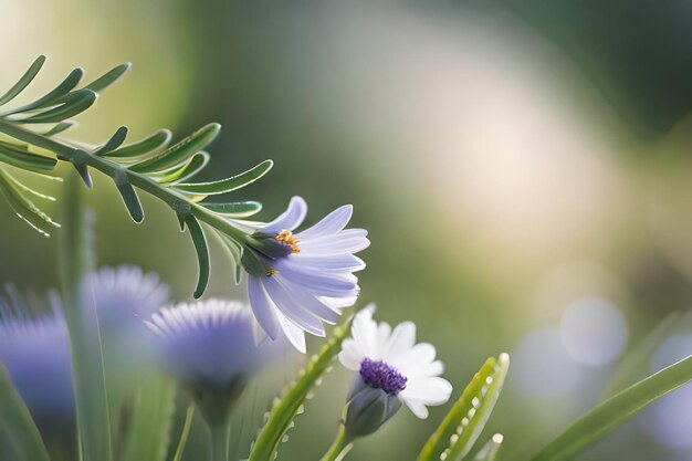 Un primo piano di un fiore con il sole dietro di esso