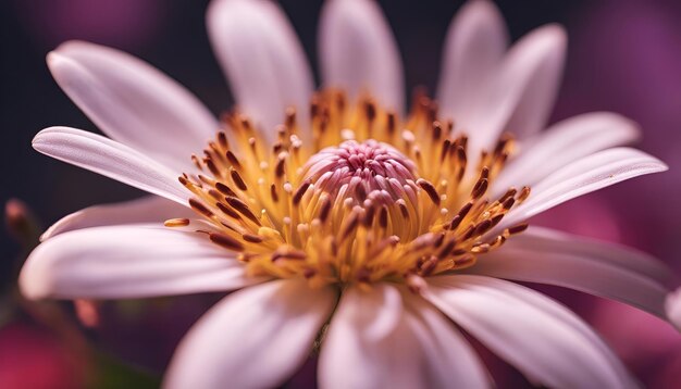 Un primo piano di un fiore di loto bianco con uno sfondo sfocato