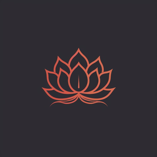 Un primo piano di un fiore di loto rosso su uno sfondo nero ai generativo