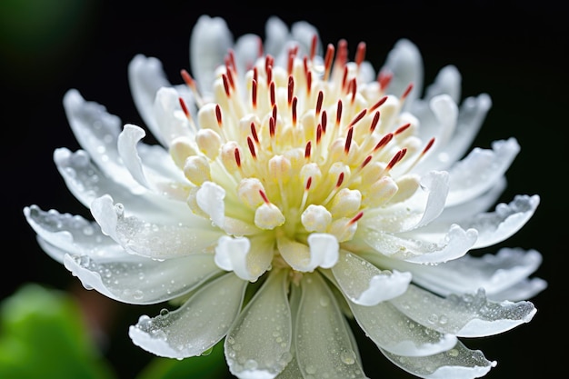 Un primo piano di un fiore di trifoglio bianco in fiore