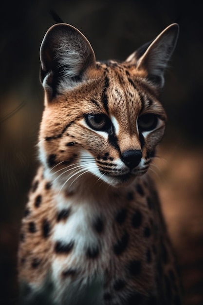 Un primo piano di un gatto serval