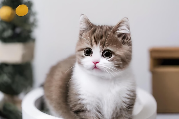 Un primo piano di un gatto