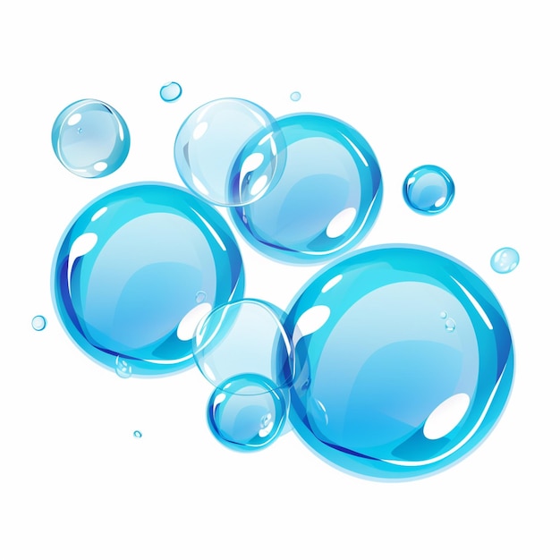 un primo piano di un gruppo di bolle che galleggiano l'una sopra l'altra ai generativi