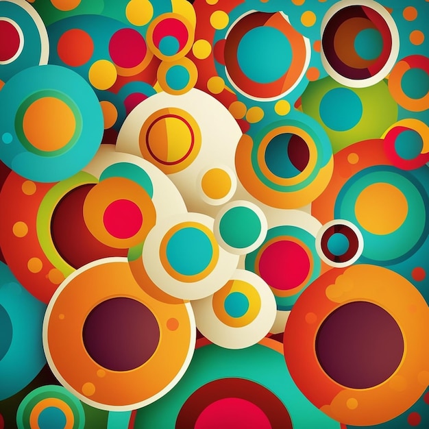 Un primo piano di un gruppo di cerchi colorati su uno sfondo blu ai generativo