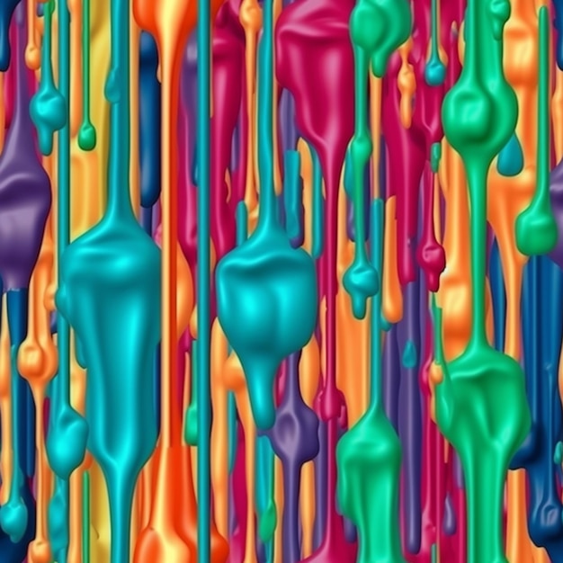 un primo piano di un liquido colorato che si riversa lungo un muro ai generativo