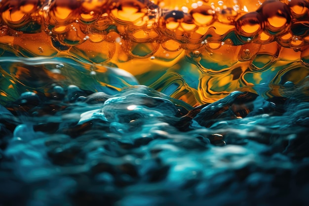 Un primo piano di un liquido colorato