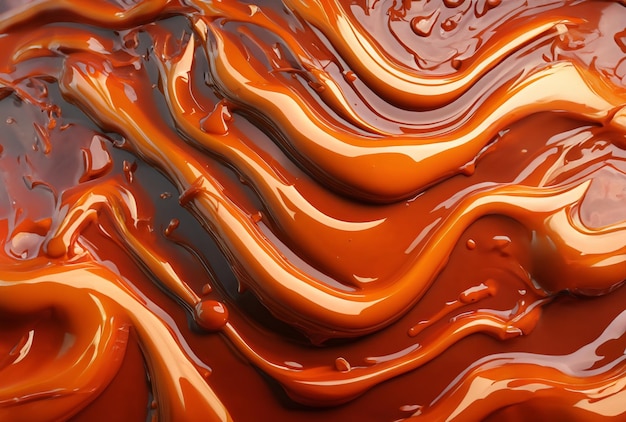 Un primo piano di un liquido marrone e arancione con sopra le parole "rame".