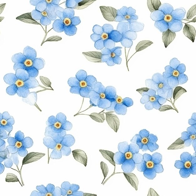 Un primo piano di un mazzo di fiori blu su sfondo bianco ai generativo