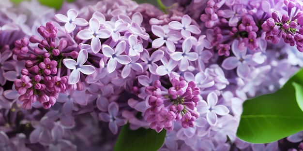 Un primo piano di un mazzo di fiori lilla viola