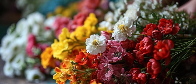 un primo piano di un mazzo di fiori