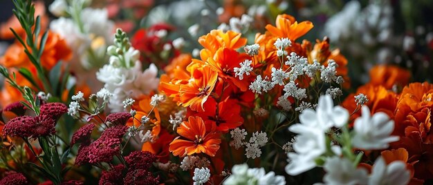 un primo piano di un mazzo di fiori.