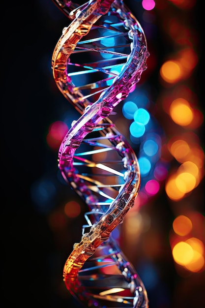 Un primo piano di un modello di DNA