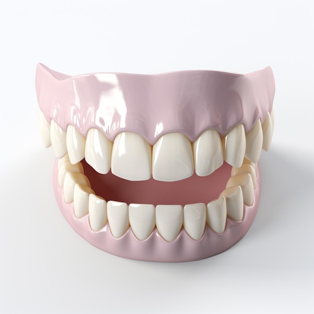 Un primo piano di un modello di un dente con un dente mancante generativo ai