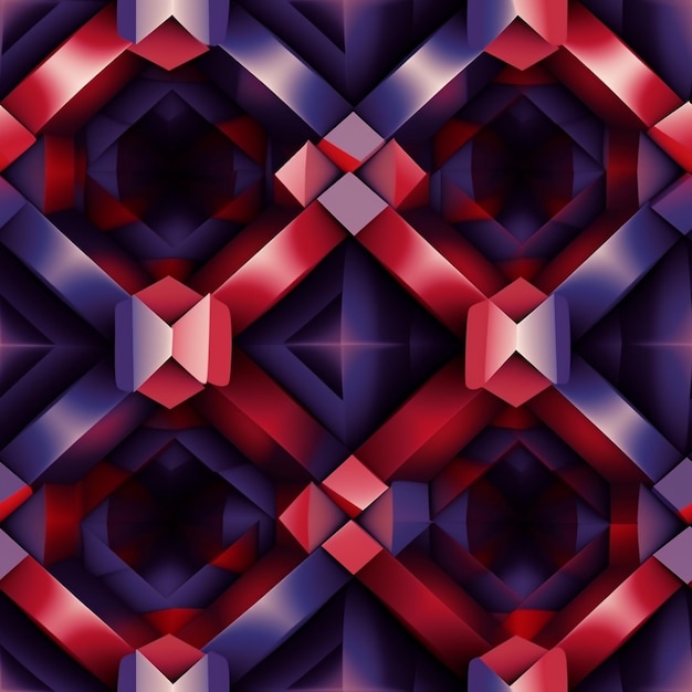 un primo piano di un modello geometrico rosso e blu con un ai generativo di diamante